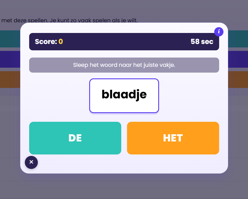 Article Game (de/het)
